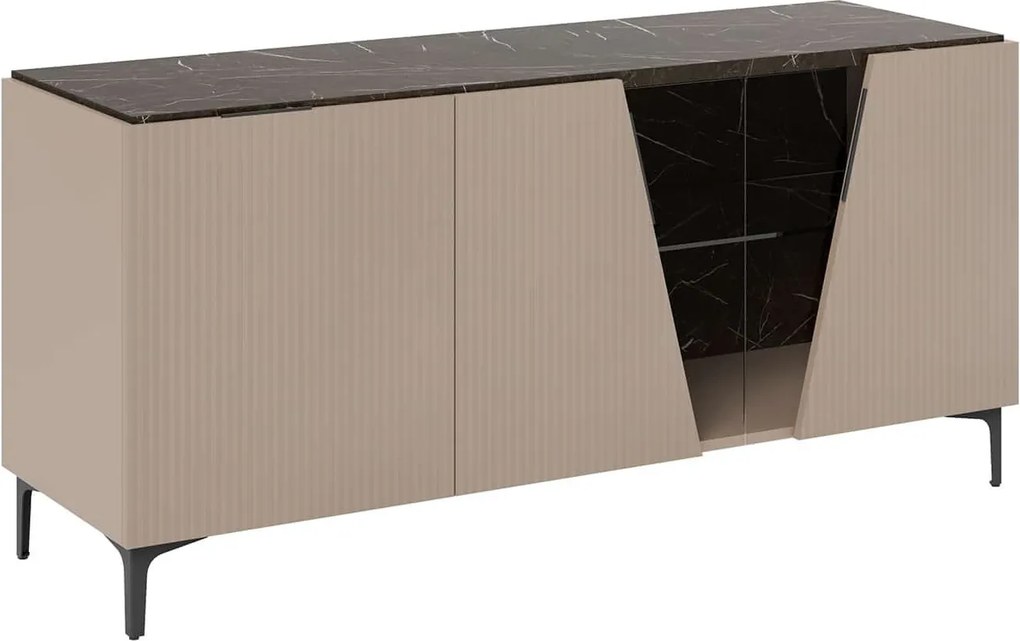 Bufet lemn masiv Fidia 3 uși, 177,6 × 52 × 82,5 cm