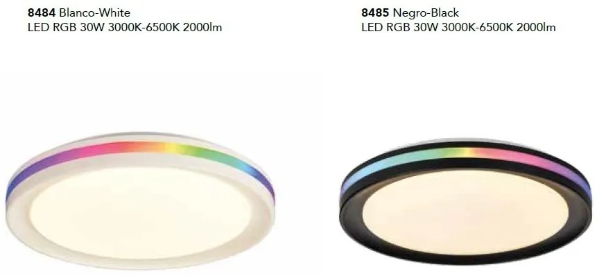 Plafoniera LED RGB dimabila cu telecomanda GAMER alba