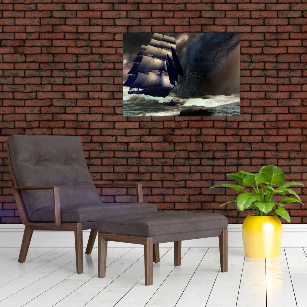 Tablou - Navă printre recife (70x50 cm)