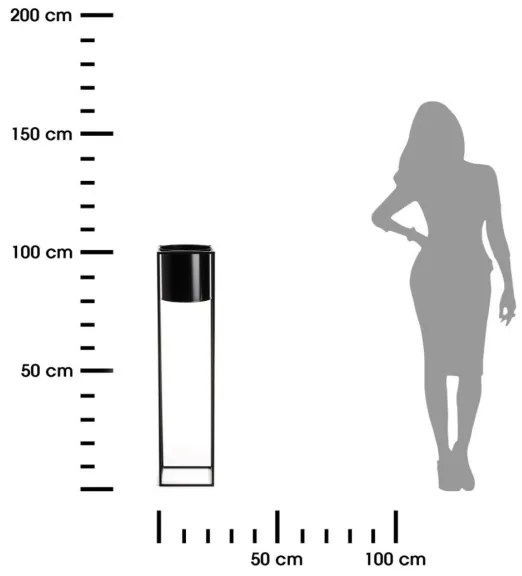 Suport pentru flori RING 100x23 cm negru