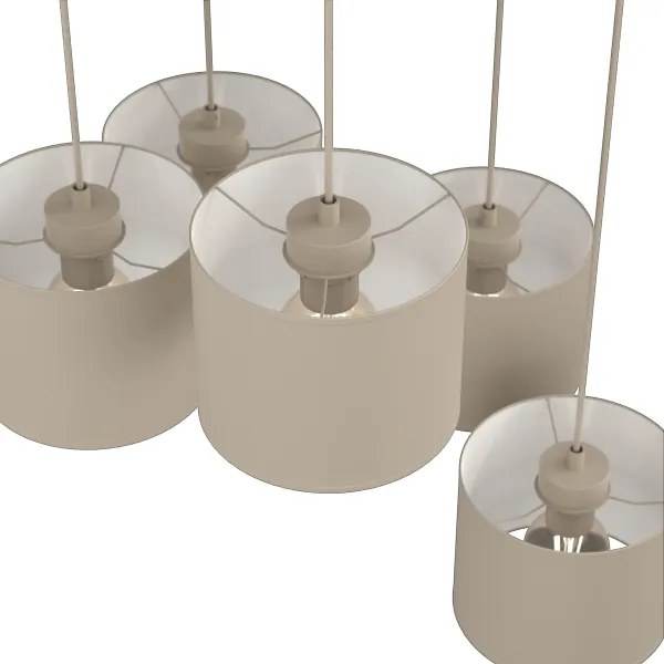 Lustră suspendată pe cablu ARDEN 5xE27/15W/230V diam. 44 cm, bej