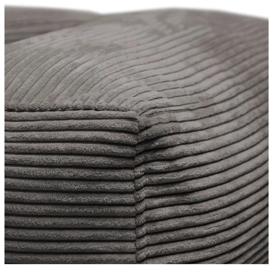 Fotoliu bean bag maro cu tapițerie din catifea reiată MooG – SLOWDOWN