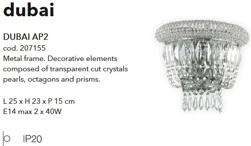 Aplica eleganta design clasic DUBAI AP2 CROMO 207155