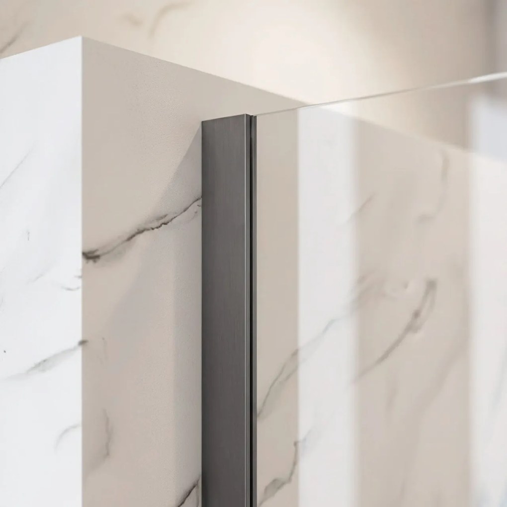 Paravan de dus Rea Flexi Transparent / Titan 80