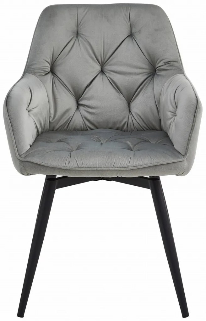 Scaun de masa rotativ JORK360 VELVET, gri deschis
