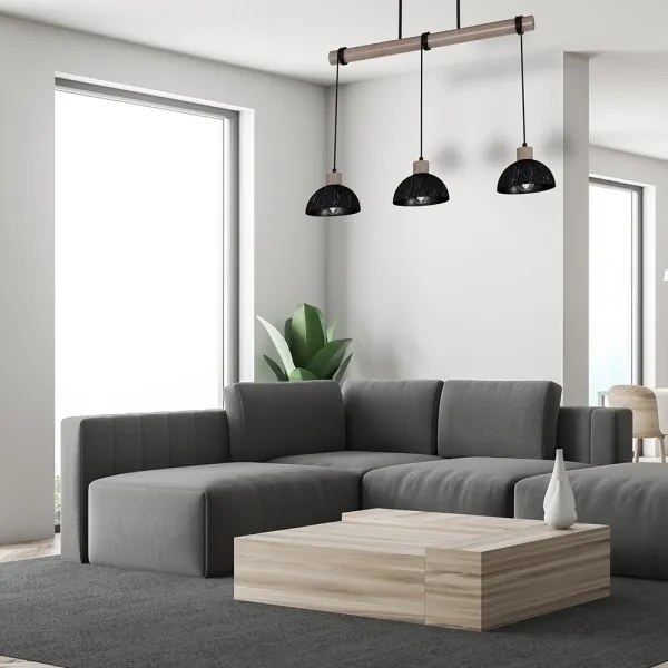 Lustră pe cablu ERIK 3xE27/60W/230V maro/neagră