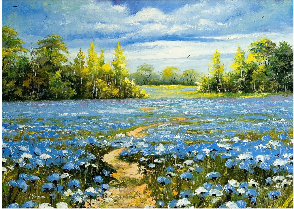 Tablou - Drum de câmp, pictură în ulei (70x50 cm)