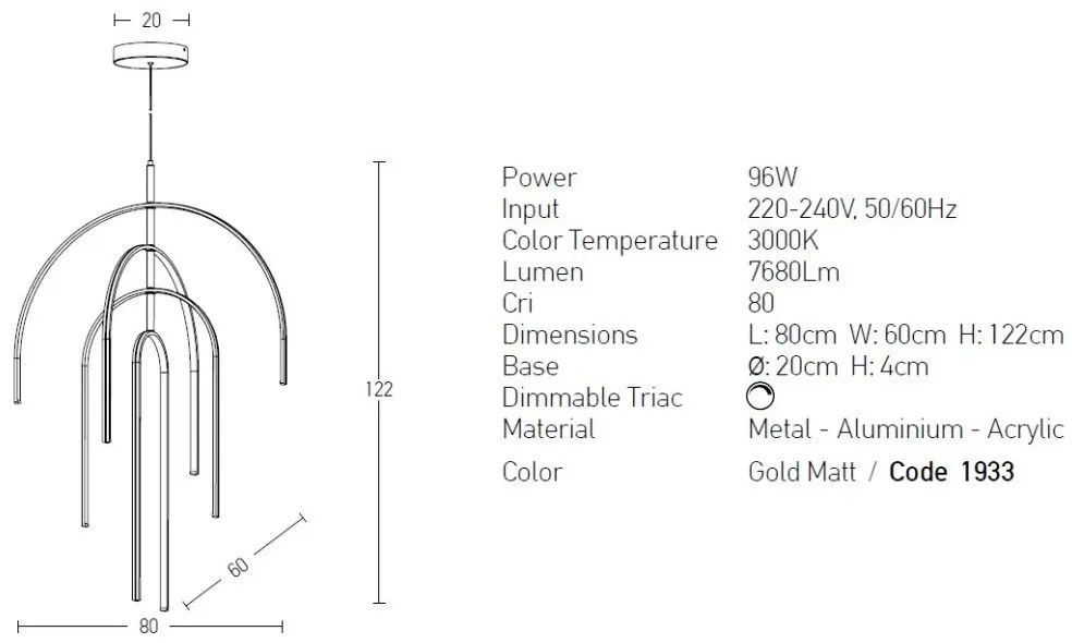 Lustra LED design modern Lora auriu