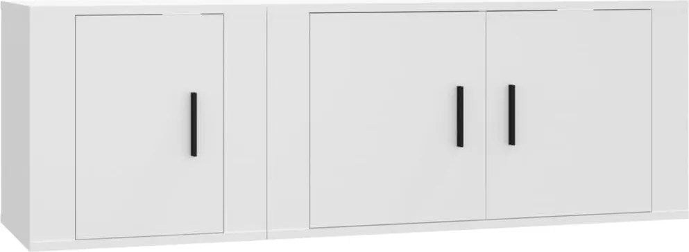 vidaXL Set dulap TV, 2 piese, alb, lemn prelucrat