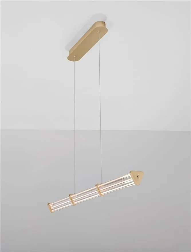 Lustra LED 3000K suspendata design liniar PHEME auriu periat