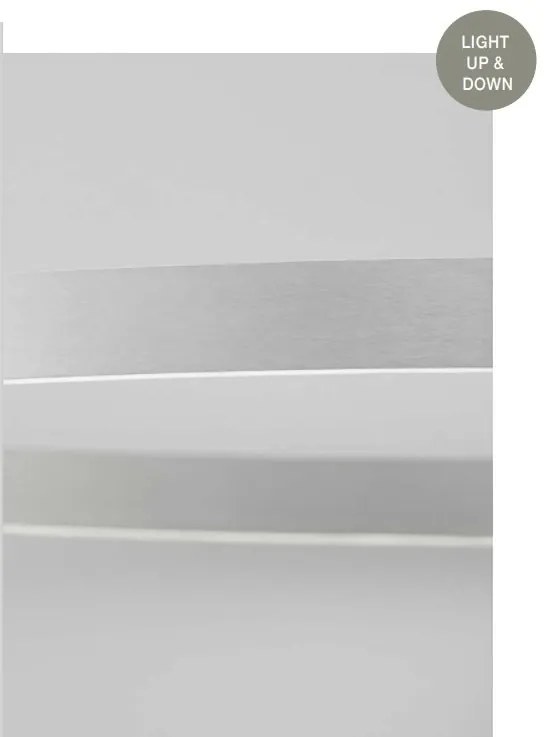 Lustra LED design circular cu iluminat sus si jos ELOWEN argintiu, diametru 80cm