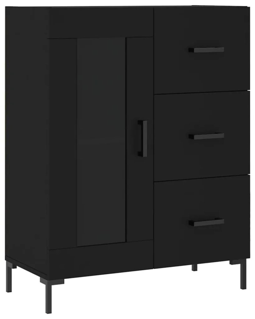 828045 vidaXL Servantă, negru, 69,5x34x90 cm, lemn compozit