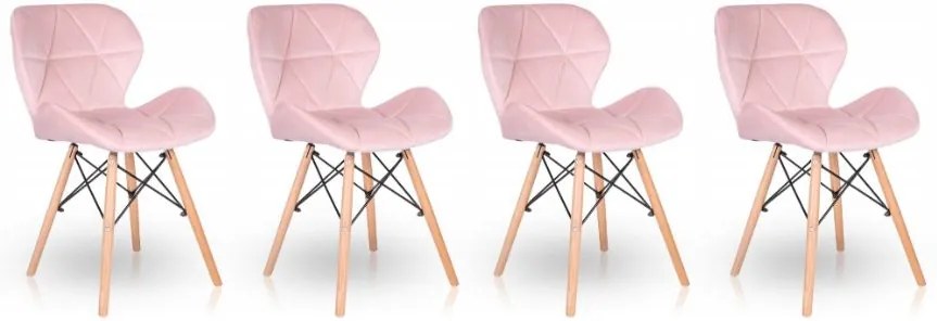 Set de scaune catifea PINK CRYSTAL 3 + 1 GRATIS