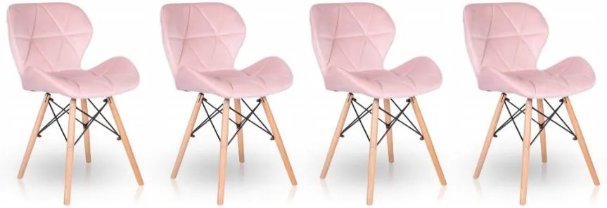 Set de scaune catifea PINK CRYSTAL 3 + 1 GRATIS