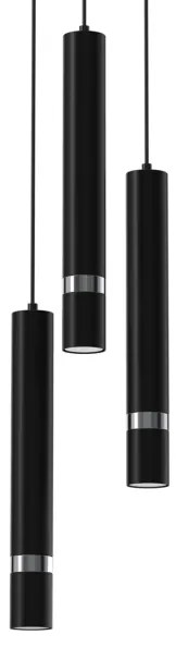 Lustră pe cablu JOKER 3xGU10/8W/230V neagră/crom lucios