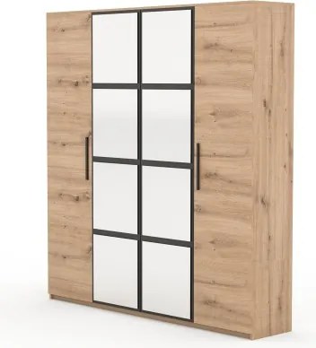Dulap MALEN – cu oglindă – 205x55x220 cm – Stejar Artisan