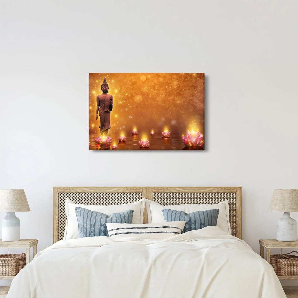 Tablou - Buddha în sclipici auriu (90x60 cm)
