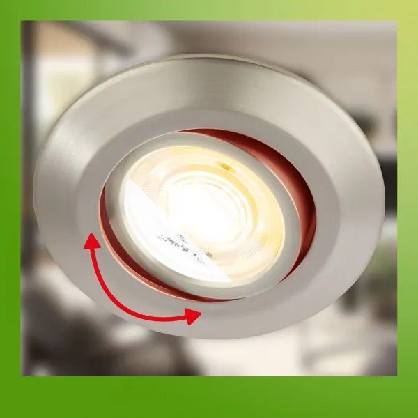 Briloner 7587032 - Set 3x spoturi LED încastrate KLIRA pentru baie, 1xLED/4,9W/230V, IP23, crom