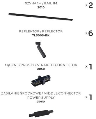 Spot în sistem de șină Zuma Line 3027 LULU 6xGU10/35W/230V negru