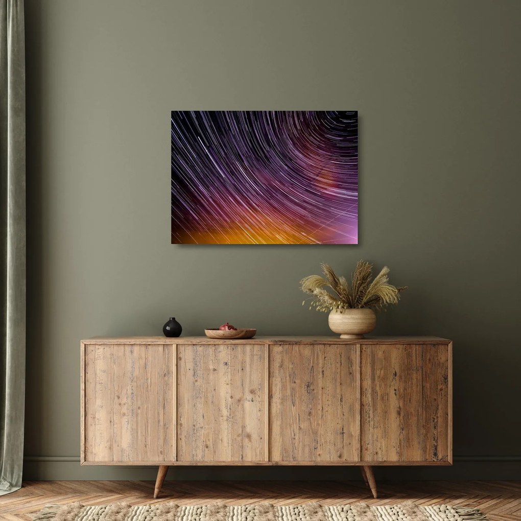 Tablou pe sticlă cu stele șterse pe cer (70x50 cm)