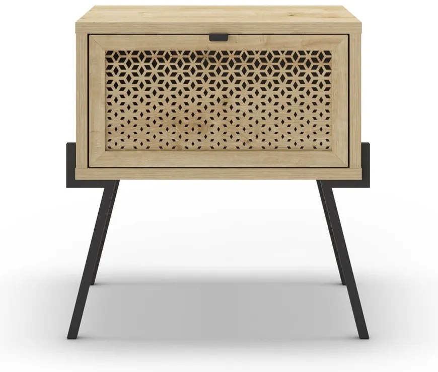 Noptieră în culoare naturală cu aspect de lemn de stejar Ecrin – Marckeric