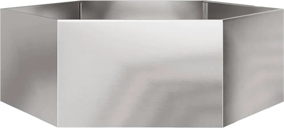 vidaXL Jardinieră de grădină 138x120x45 cm oțel inoxidabil hexagonal