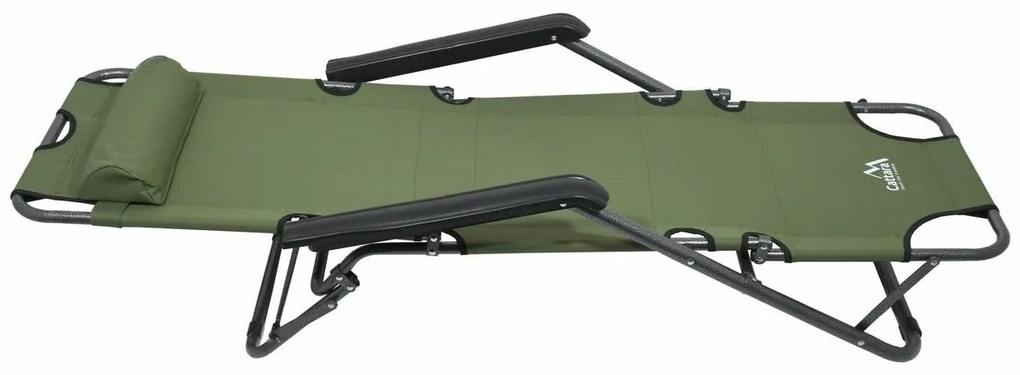 Cattara 13516 Șezlong pliabil Comfort , verde, 155x 61 cm