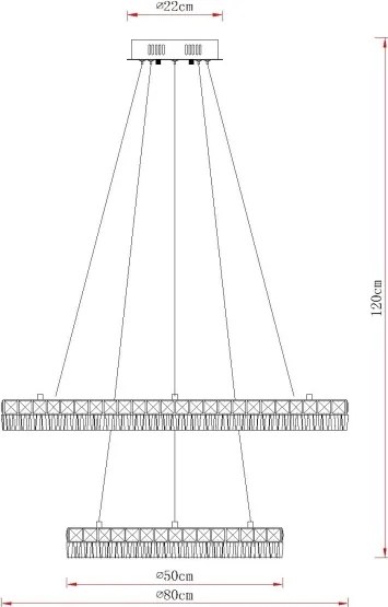 Globo 67387-72 - Lustră LED dimmabilă suspendată pe cablu LAUREL 72W/230V, sticlă transparentă + telecomandă