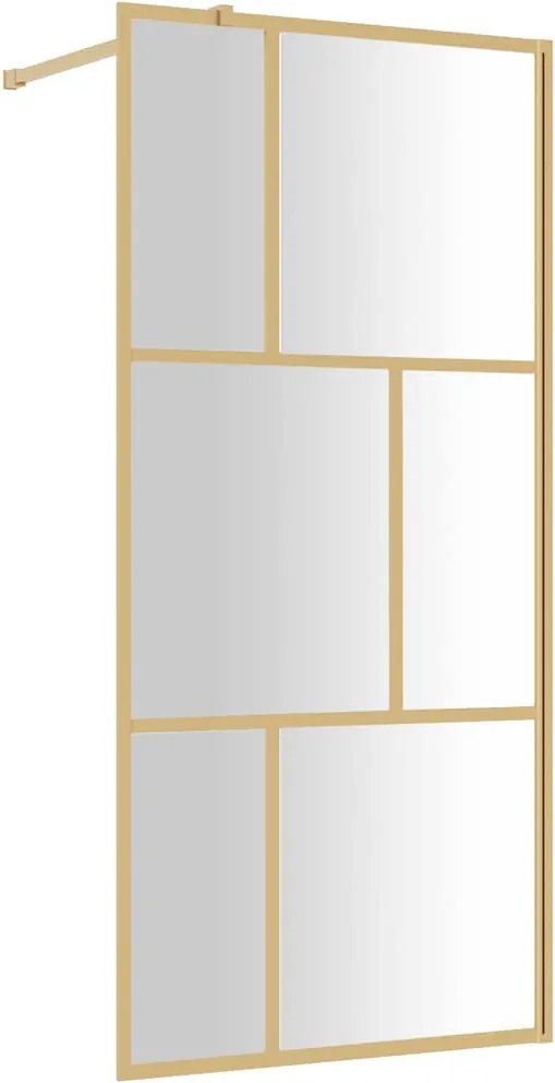 vidaXL Paravan duș walk-in, auriu, 80x195 cm, sticlă ESG transparentă