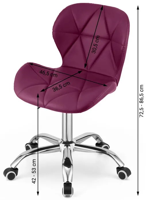 Scaun de birou AVOLA din piele ecologica, culoare vin.