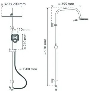 Schütte 60660 - Set de duș MALLORCA, crom lucios