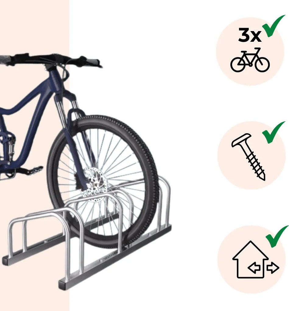Suport pentru 3 biciclete BIKE, 84x32x27cm, argintiu Monzana