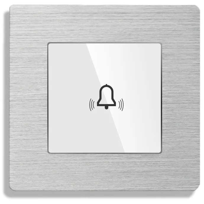 Buton Sonerie cu Touch, cu Revenire, din Sticla si Rama de Aluminiu LUXION