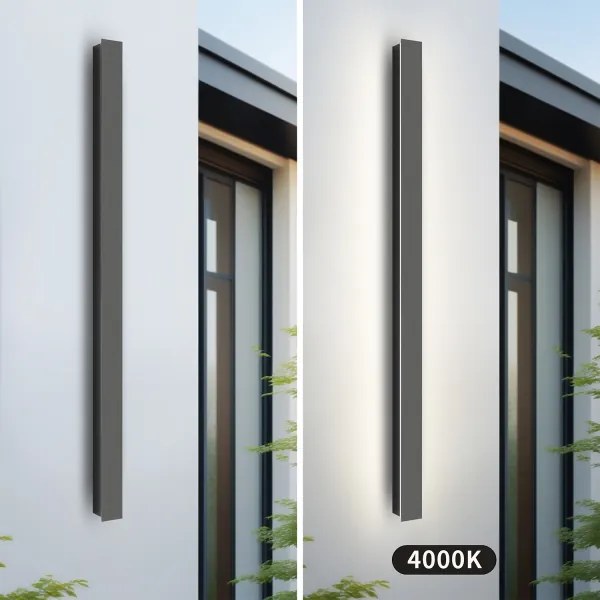 Brilagi - Aplică de exterior LED LINEAR, 22 W, 230 V, 4000 K, IP65, antracit