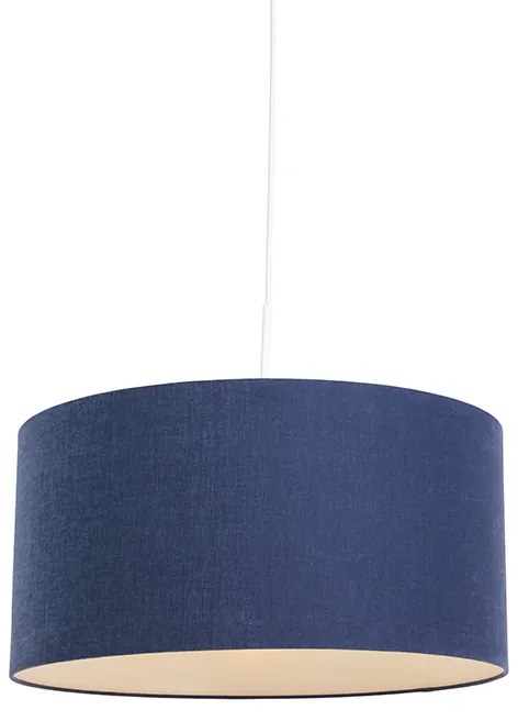 Lampă modernă cu pandantiv alb cu abajur albastru antic 50 cm - Combi 1