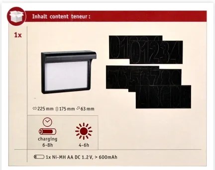 Paulmann 95388 - LED/0,05W IP44 Număr solar cu senzor DAYTON 1,2V