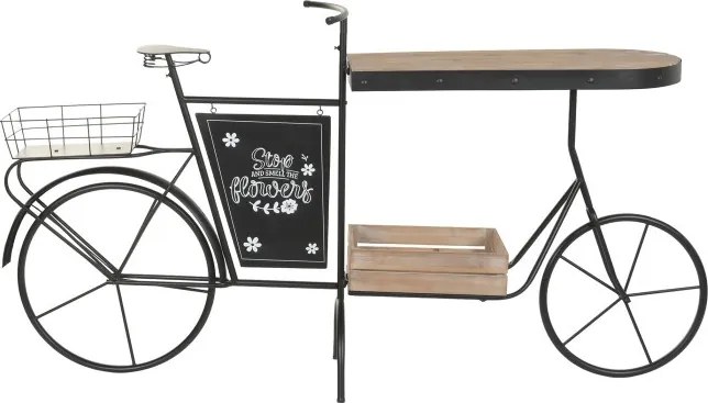 Stand decorativ din metal și lemn, aspect natur, "Vintage Bicycle"