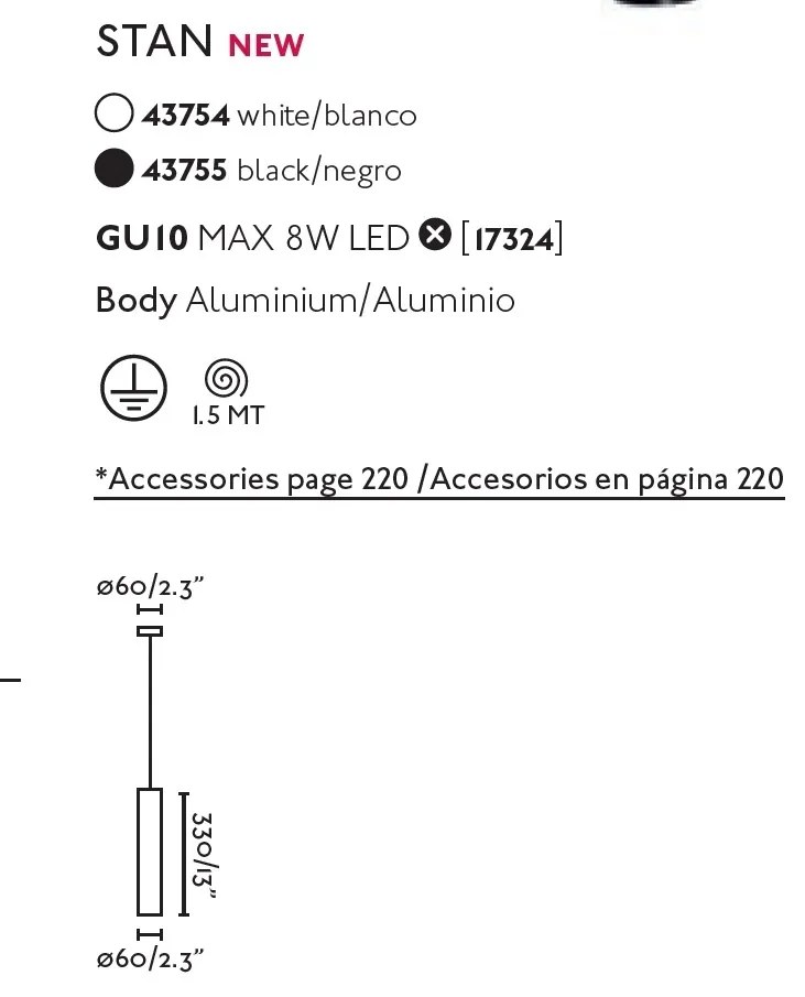 Pendul modern design minimalist STAN alb