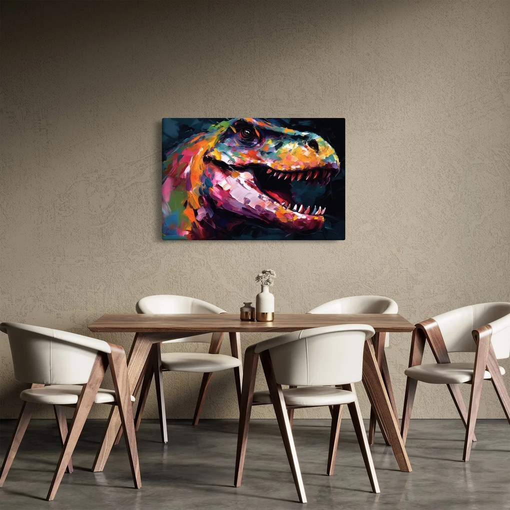 Tablou - Dinozaur, pictură (90x60 cm)