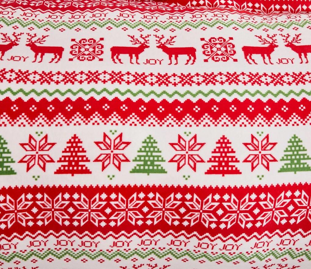 Lenjerie de pat din microplus alb CHRISTMAS JOY Dimensiune lenjerie de pat: 2 buc 70 x 90 cm | 200 x 220 cm