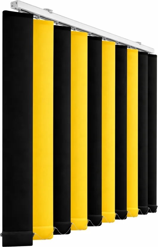 Jaluzele verticale blackout 2 culori negru / galben – Stella 8130 / 8270