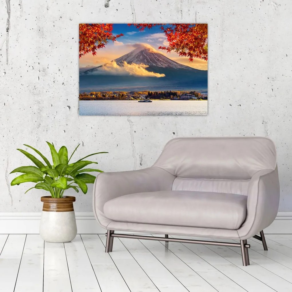 Tablou pe sticlă - Japonia, Muntele Fudji (70x50 cm)