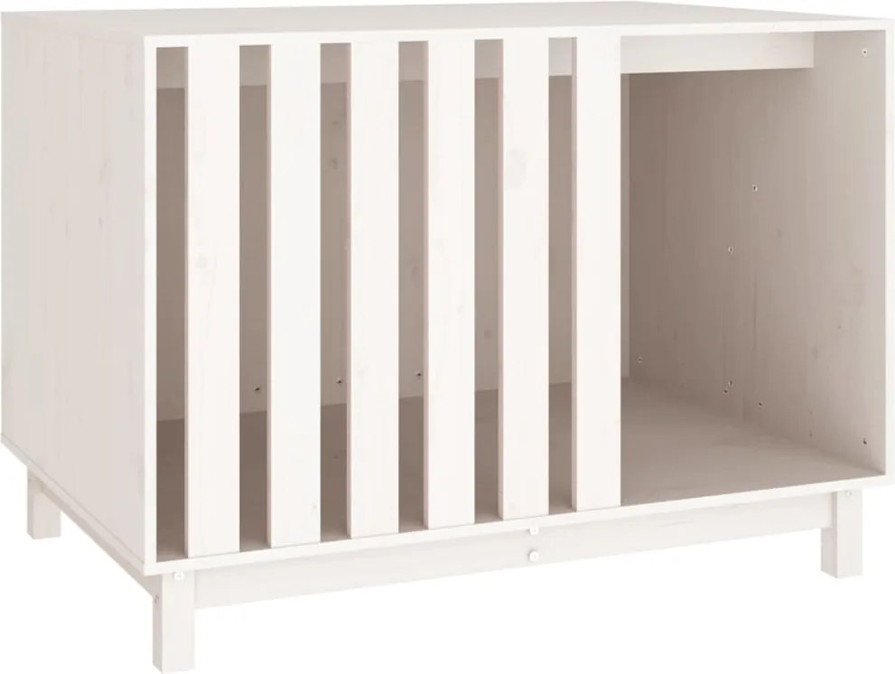 vidaXL Casă pentru câini, alb, 100x70x72 cm, lemn masiv de pin