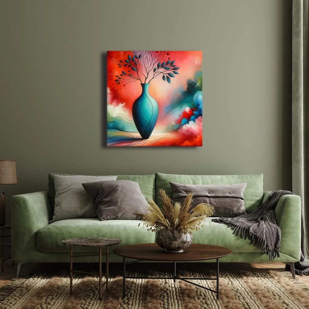 Tablou vază strălucitoare în abstract