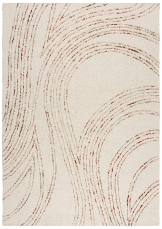 Covor portocaliu/crem din lână 200x290 cm Abstract Swirl – Flair Rugs