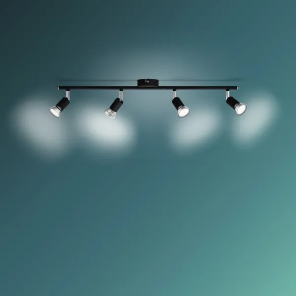 Spot LIMBALI 4xGU10/50W/230V negru Philips