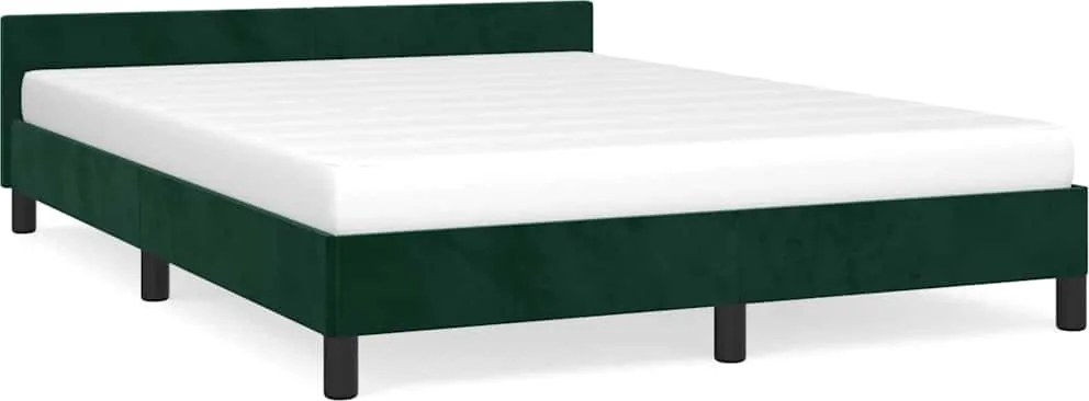 vidaXL Cadru de pat fără saltea, verde închis, 140x190 cm, catifea