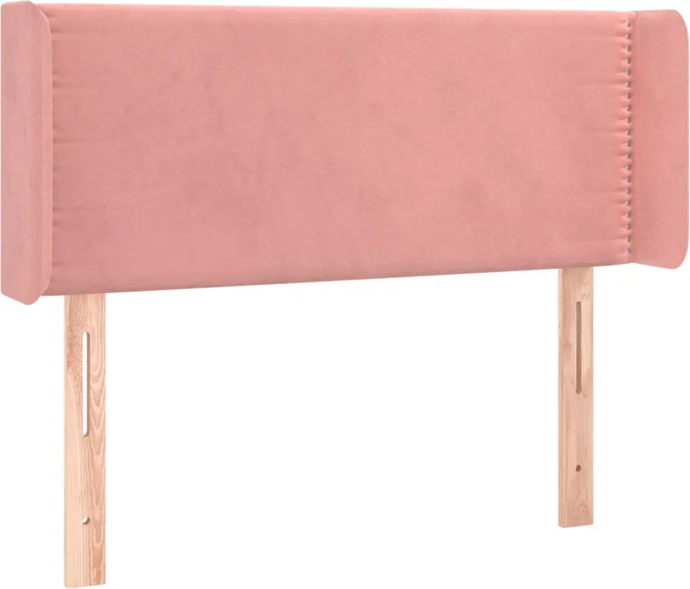 vidaXL Tăblie de pat cu aripioare roz 103x16x78/88 cm catifea
