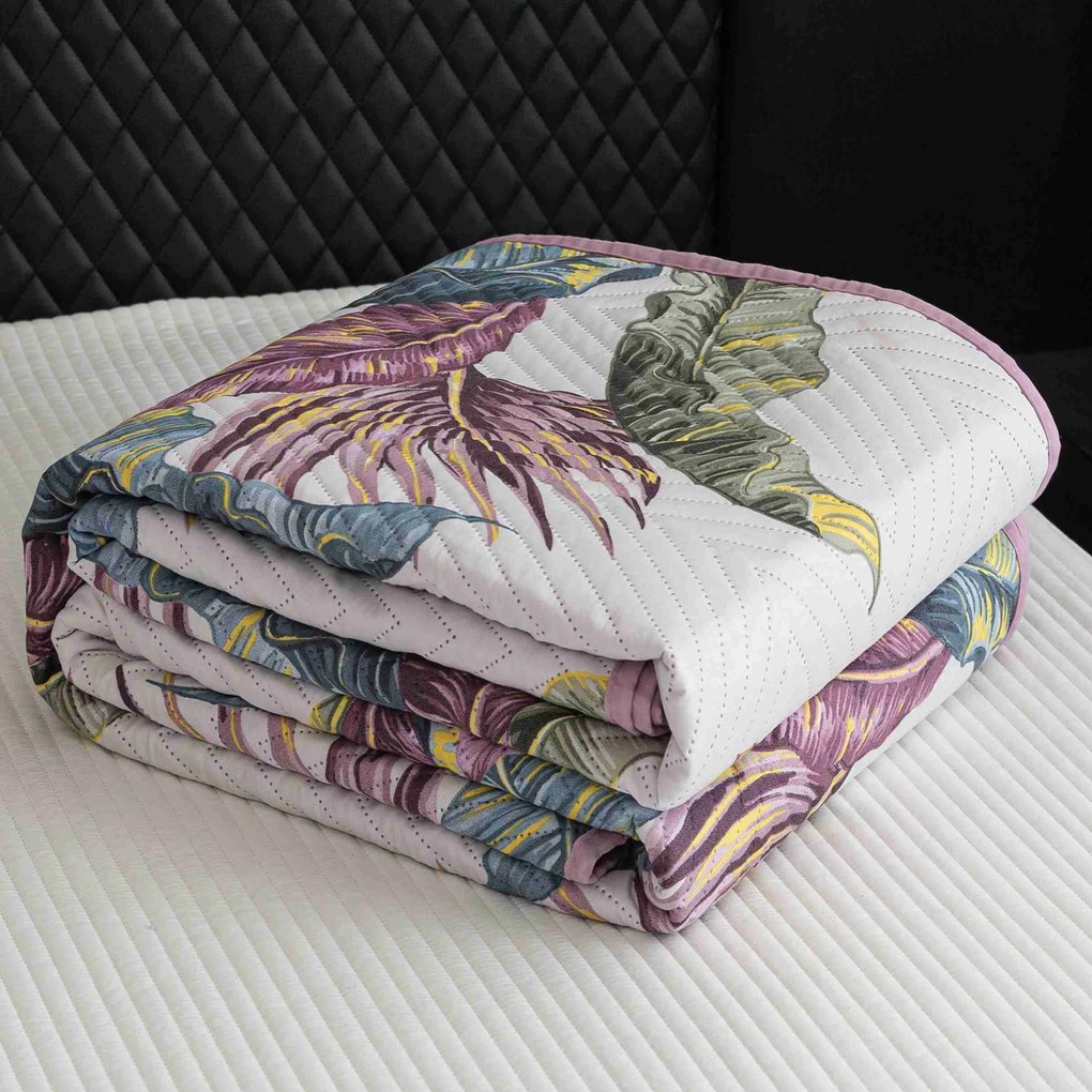 Cuvertura de pat TROPIC alb / roz Dimensiune: 220 x 240 cm