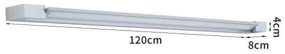 Brilagi-LED Oglindă de baie iluminată AQUA LINE LED/36W/230V 120 cm IP44 crom mat